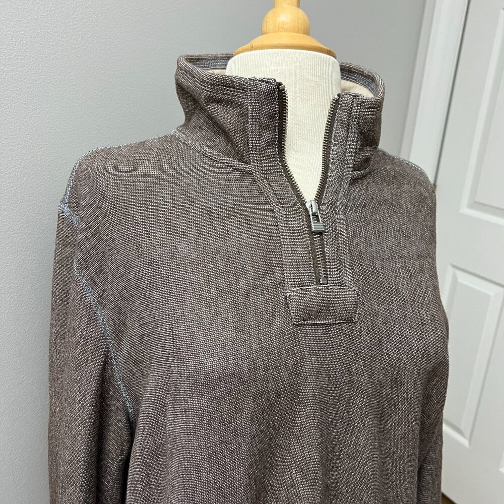 Carbon 2 Cobalt Brown Lightweight Quarter Zip Sweater Sz L